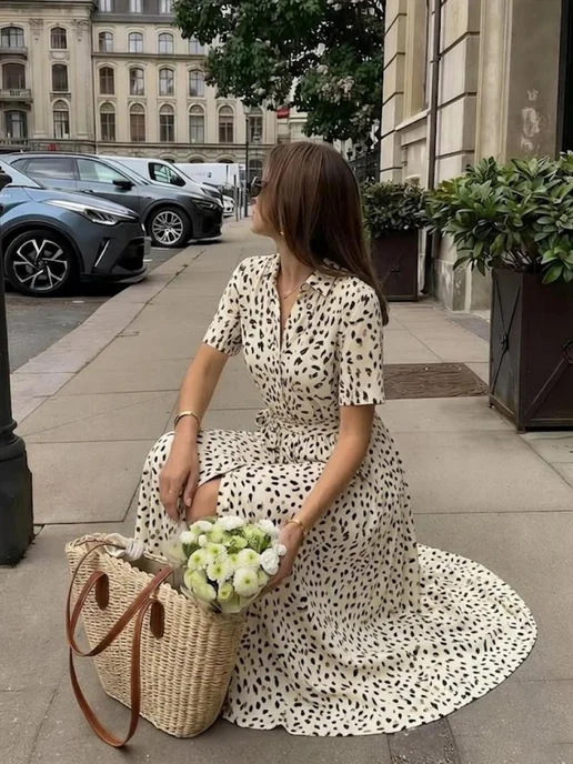Платье рубашка летнее длинное